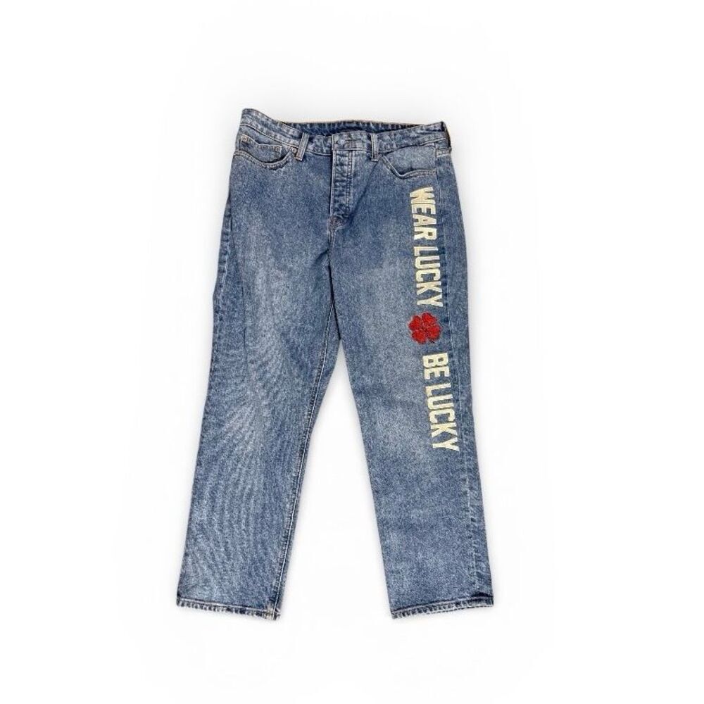Lucky Brand Sz 31 Bridgette High Rise Straight Jeans Wear Lucky Be Lucky Graphic
